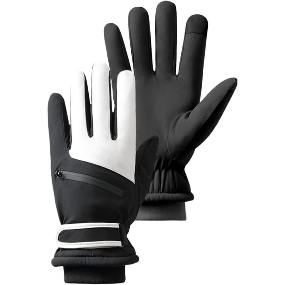 (B, ) Warm Gloves For Cold Weather,Windproof Outdoor Sports Ski Mittens - Comfortable Winter Motorcycle Gloves For Skiing, Hiking, Sports, Sleddi Black