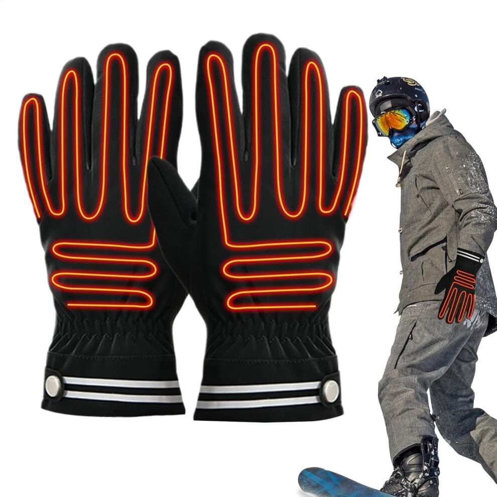 Heated Gloves for Men | Heated Gloves with 3 Temperature Settings Warm Heating Gloves | Waterproof Winter Gloves Touchscreen Electric Thermal Gloves f