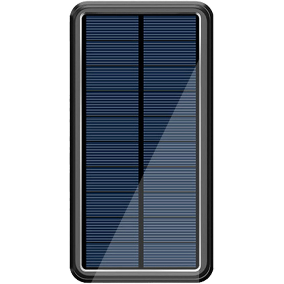 (black) Solar Power Bank 50,000 mAh, Portable Solar Charger with Large Capacity and 4 USB Ports, Wireless Charger, Drop-Proof Power Bank with LED Light,