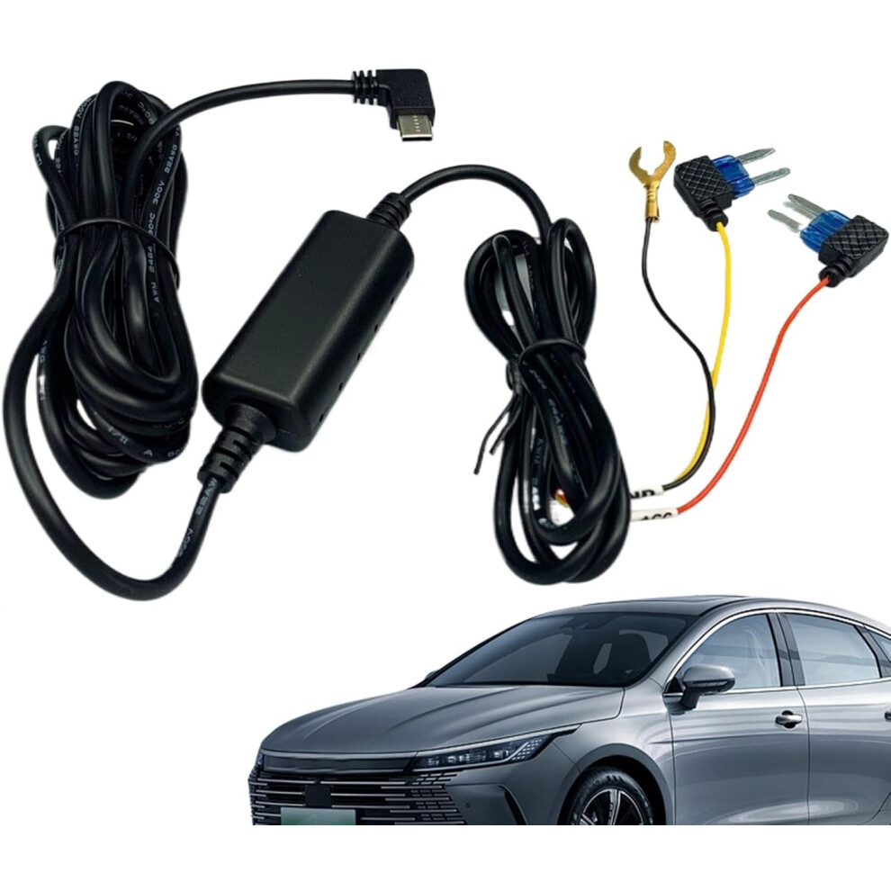 (5P MINI) Hardwire Kit for Dash Camera, Hardwire Kit for Dash Camera, 12V-24V to 5V 2.5A Dashcam Cable Set - Multifunctional Fuse Hard Wire Set, 3-Cor