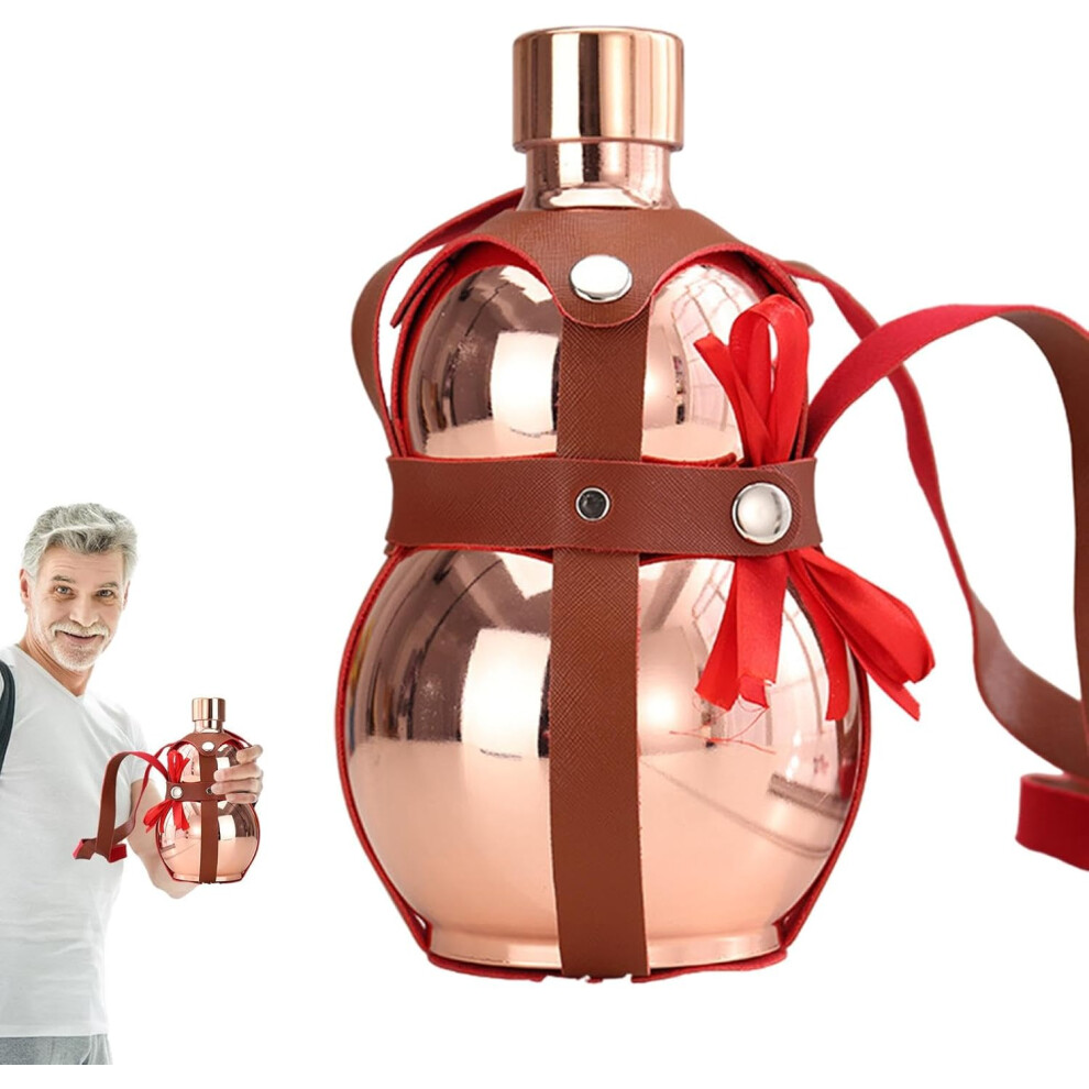 Pumpkin Bottle, Pumpkin, Large Capacity Water Jug - Chinese Sports Water Jug, Stainless Steel Travel Water Bottle for Gym, Beach, Portable Beverage