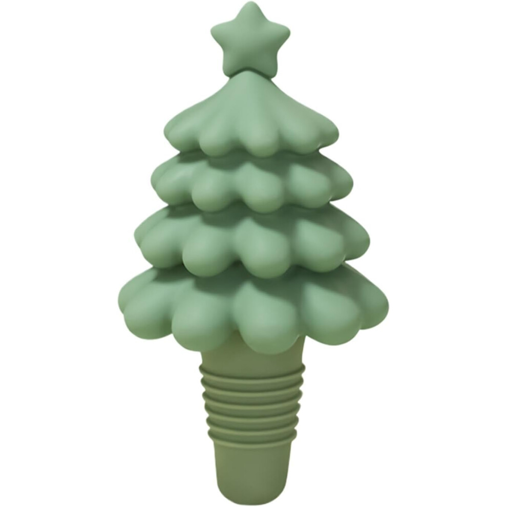 (Green) Christmas Tree Wine Cork, Christmas Tree Bottle Stopper, Silicone Wine Bottle Stopper, Silicone Champagne Bottle Stopper, Christmas Wine Bottl Green