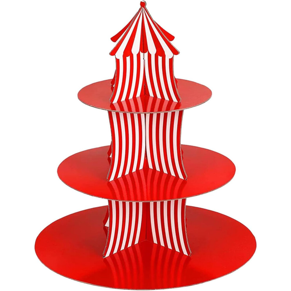 Cake and Cupcake Stand | 3-Layer Cardboard Cake Stand Tiered Cake Stand,Practical Cake Tier Stand Cupcake Display Stand for Cup Cakes Cookies Dessert