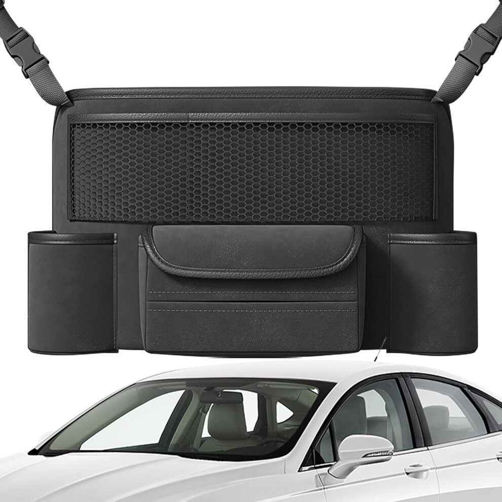 Back Seat Storage Bag, Back Seat Car Organiser, Car Back Seat Bag, Large Capacity Car Back Seat Bag, Adjustable Passenger Seat Pocket, Safe with Side