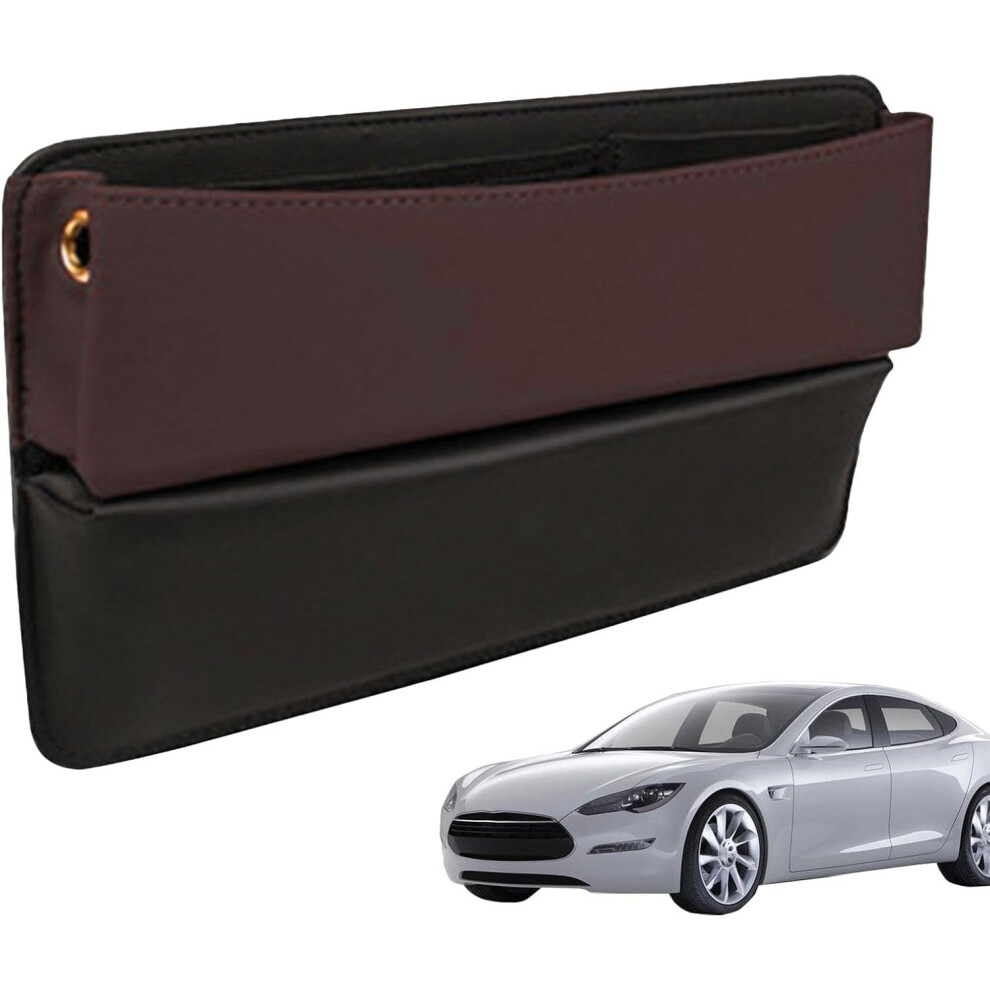 (Brown) Car Front Seat Gaps Filler - Portable Seat Gaps Storage Box Car Storage Organizer | Flexible Car Seat Gaps Organizer Car Seat Storage Box for
