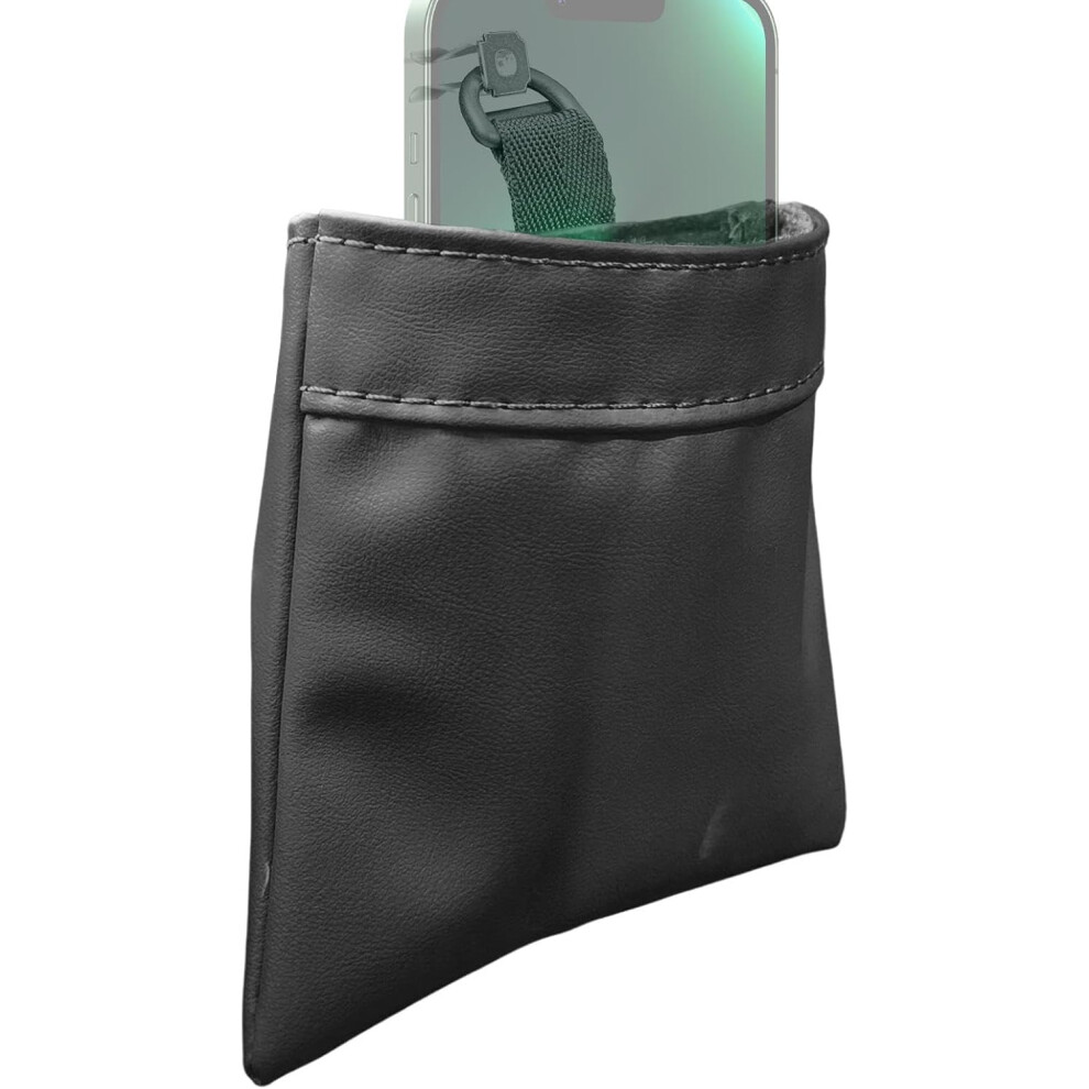 (Black) Car Vent Storage Pouch | Leather Car Storage Pocket - Multifunctional Car Trash Bag, Car Organizers And Storage, Car Garbage Can For Coin Key Black
