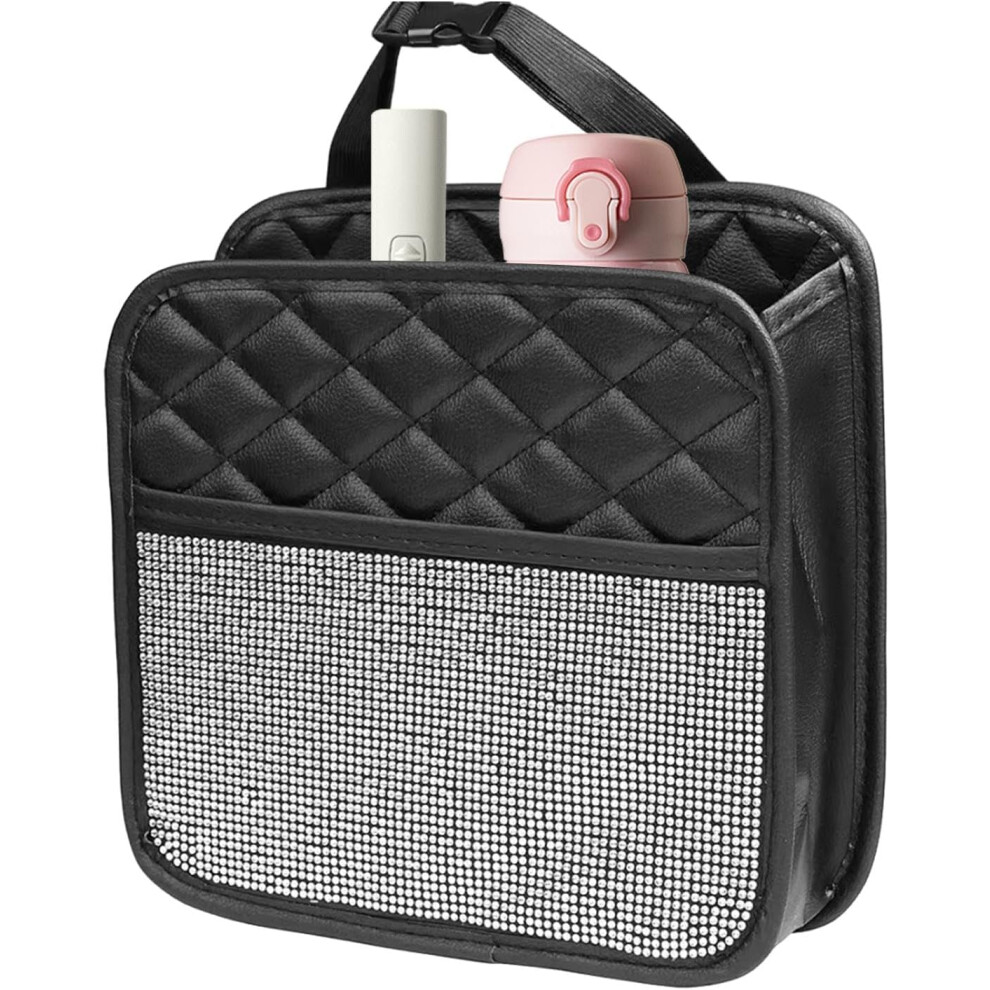 Back Of Seat Car Organizer - Leather Car Trash Bag | Waterproof Glittering Back Seat Storage Bag, Multifunctional Seat Back Organizer For, SUVs,