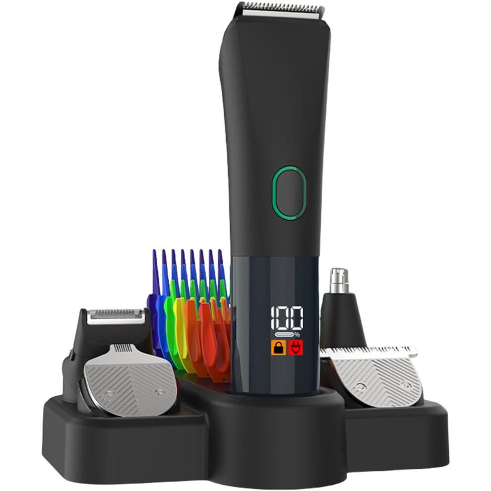 Beard Scissors - Electric Beard Trimmer Set for Men, USB Rechargeable Waterproof Shaving Set with Battery for Wet Shaving, Electric Shaver for Nose,