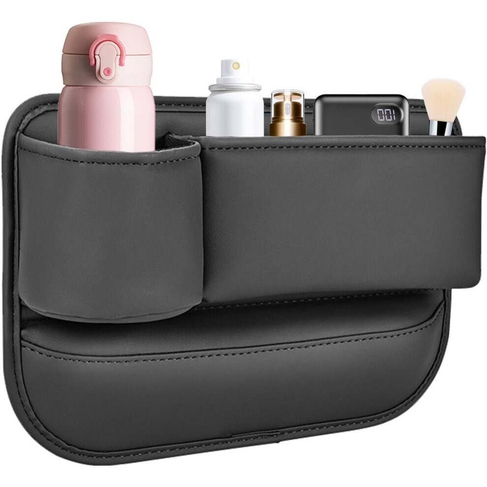 ( Copilot) Car Seat Storage Box | Multi-Function Automotive Seat Crevice Filler - Leather Crevice Storage Organizer For Car Seat Slot Filler With Black