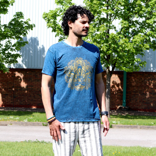 Unisex Stonewashed Nomad Sari T-Shirts (Chakra) 1