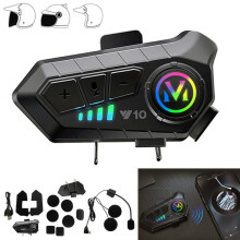 (Y10) Bluetooth 5.3 Motorcycle Helmet Headset Wireless Call Motorbike Headphone UK