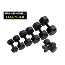 (2 x 4kg (pair)) 2-10 KG Hex Dumbbells Weight Set Pairs Hand Concrete Plastic GYM Fitness 36-12