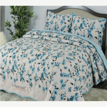 (Josephina Sapphire, King) 3 PCS QUILTED BEDSPREAD EMBOSSED COMFORTER SET SINGLE DOUBLE KING SIZE BED THROW Cotton Striped Soft King Size Washable