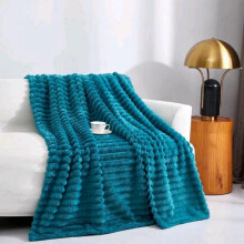 (Teal, King (200×240)) Ultra-Soft Faux Fur Ribbed Fleece Throw Blanket - Available in Double/King Size for Bed, Sofa, or Chair
