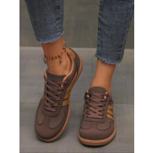 (Coffee Brown, EU 36) Women's Fashionable Lace Up Low Top Sneakers, All-match Basic Shoes for Daily Wear, Running Shoes Women, Trendy Walking Sneaker