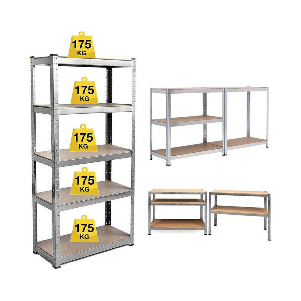 (Default) Shelving Unit For Garages And Sheds 150X70x30cm Racking Storage Shelves Strong Metal Shelving 5 Tier Boltless Garage Storage Shelving 4761048895329