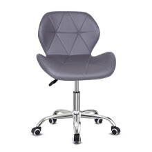 (Grey) Modern Swivel Office Chair, Dressing Table Chair,Pink Chair,Height Adjustable Padded Armless Desk Chair, Makeup Vanity Chair, Home Office