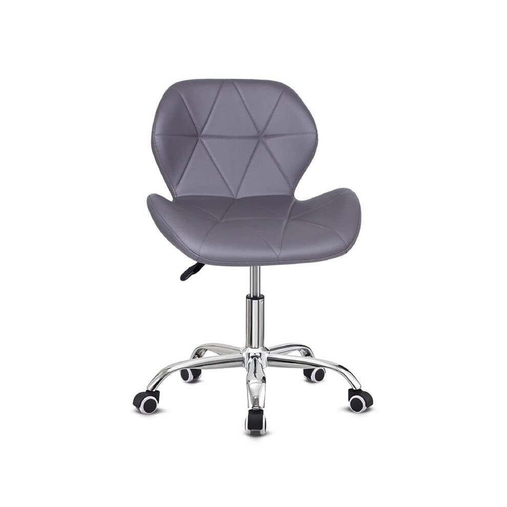 (Grey) Modern Swivel Office Chair, Dressing Table Chair,Pink Chair,Height Adjustable Padded Armless Desk Chair, Makeup Vanity Chair, Home Office