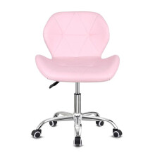 (Pink) Modern Swivel Office Chair, Dressing Table Chair,Pink Chair,Height Adjustable Padded Armless Desk Chair, Makeup Vanity Chair, Home Office