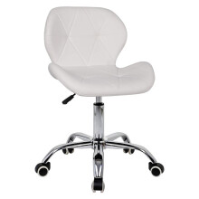 (White) Modern Swivel Office Chair, Dressing Table Chair,Pink Chair,Height Adjustable Padded Armless Desk Chair, Makeup Vanity Chair, Home Office