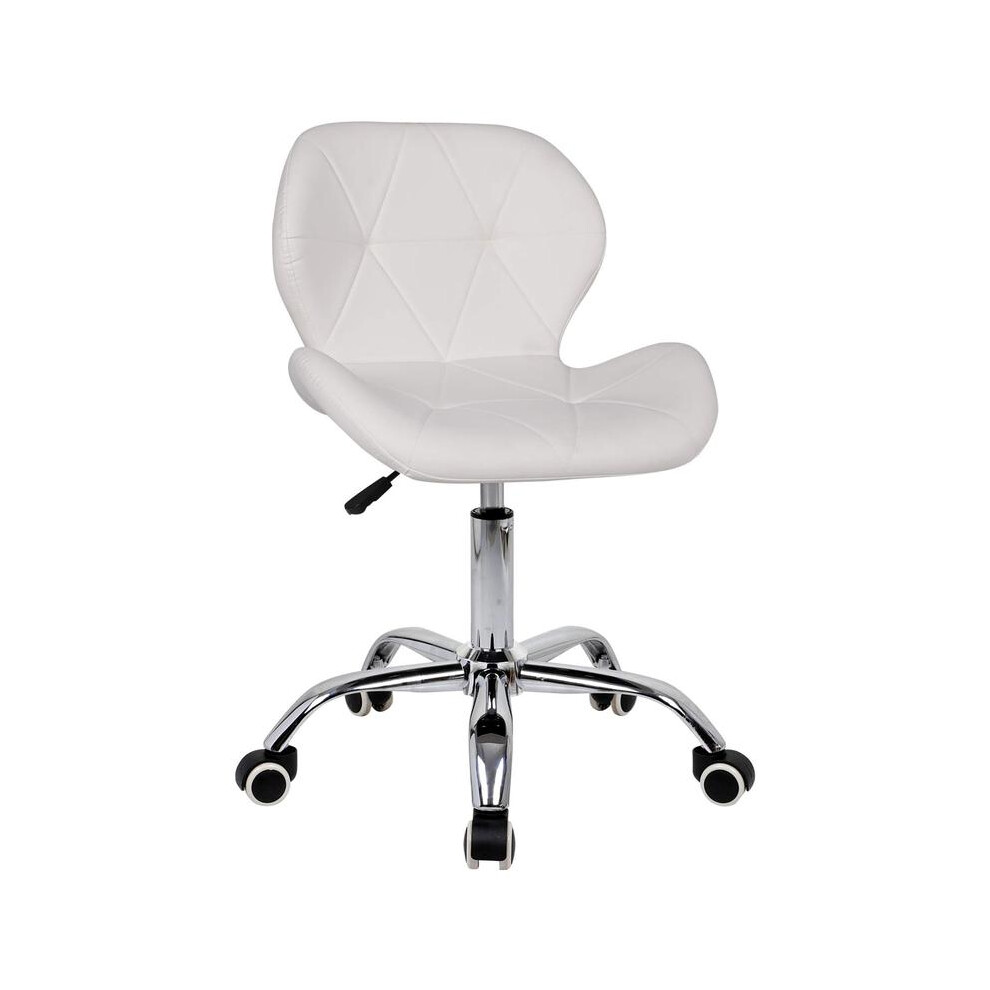 (White) Modern Swivel Office Chair, Dressing Table Chair,Pink Chair,Height Adjustable Padded Armless Desk Chair, Makeup Vanity Chair, Home Office-image-OPC-PHG7MJH-NEW