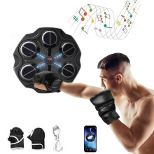 (Black, one-size) Smart Music Boxing Machine, Scoreboard Electronic Body Boxing Trainer, Fitness Boxing Machine, Indoor Fitness Equipment,Boxing Wall Machine