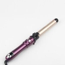 (Purple) Auto hair curling Fully automatic rotating electric curling stick, automatic curling machine clamp curling Comfort for Back To School