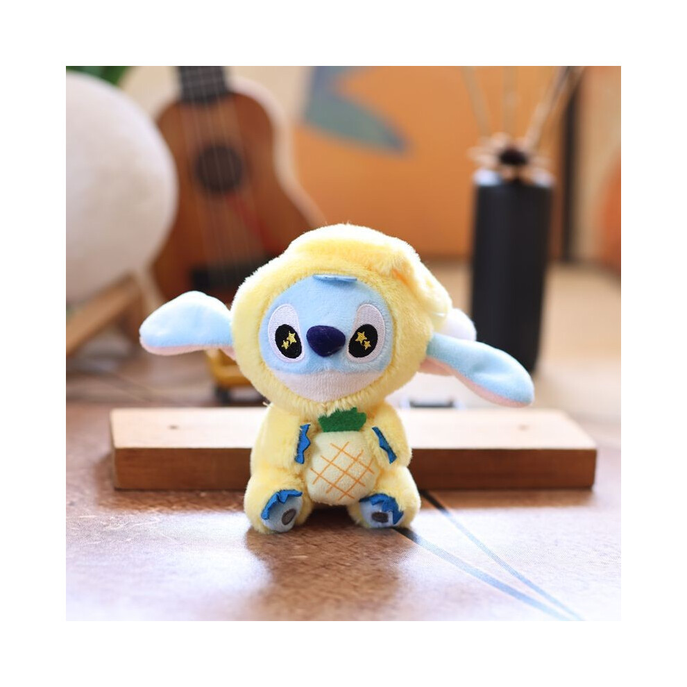 (Yellow)Stitch Peluche Porte-clés Pendentif Décoration Anime Porte-clés Dessin Animé Poupée Jouet Cadeau
