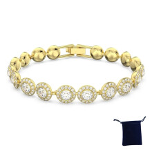 (SHLSL2) SWA Classic Happiness Diamond Round Crystal S925 Silver Earrings Bracelet Necklace Set Women Gorgeous Una Angelic Series Jewelry Set