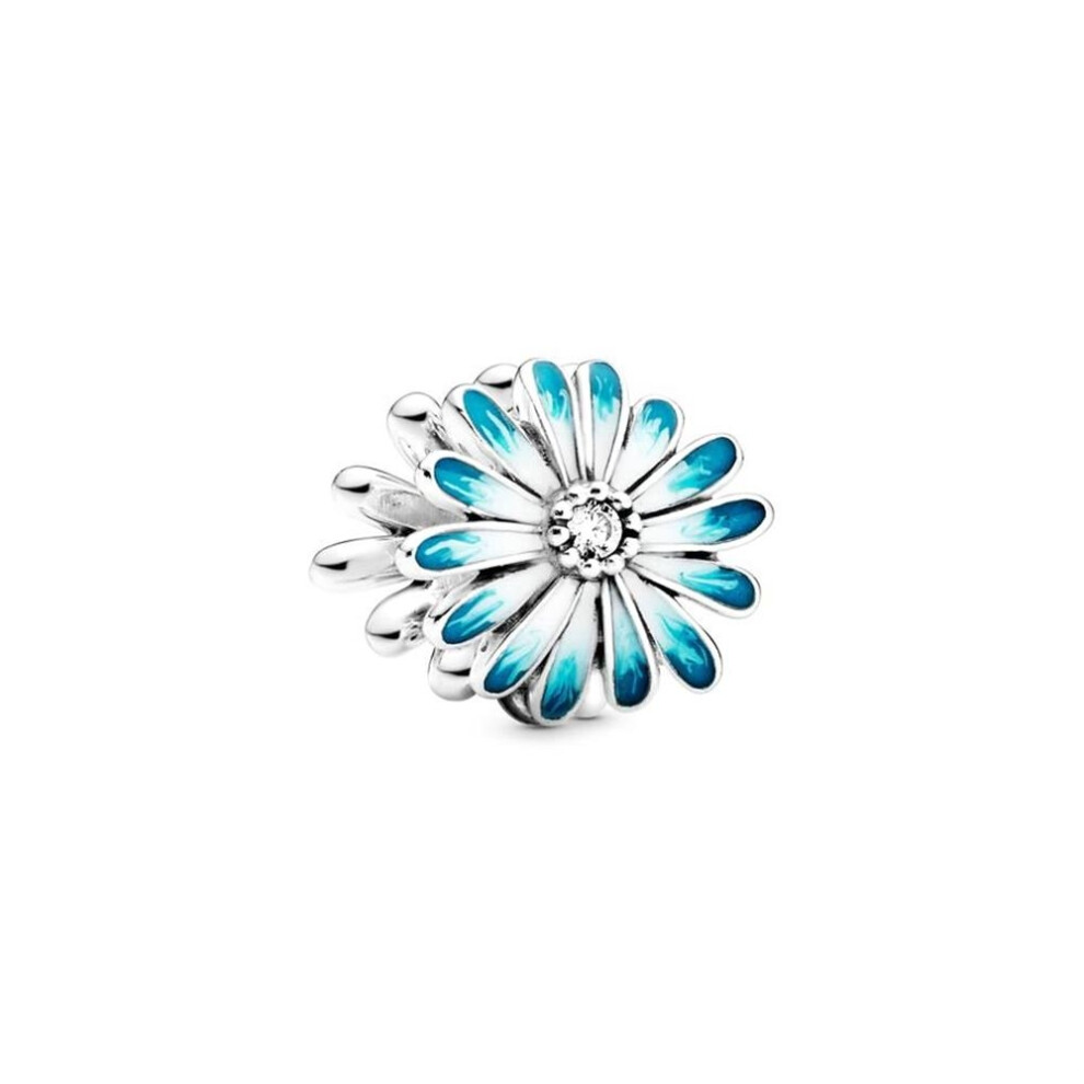 (SS162) 2025 NEW Pink，Blue，Purple Daisy Flower Charm Cherry Blossom Dangle Bead Fit Original Brand 1:1 Logo 925 Sterling Silver Bracelet DIY Jewelry-image-OPC-PHG7PZP-NEW