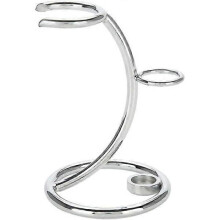 Portable Razor and Brush Stand, Stainless Steel Shaving Stand for Men (Silver)