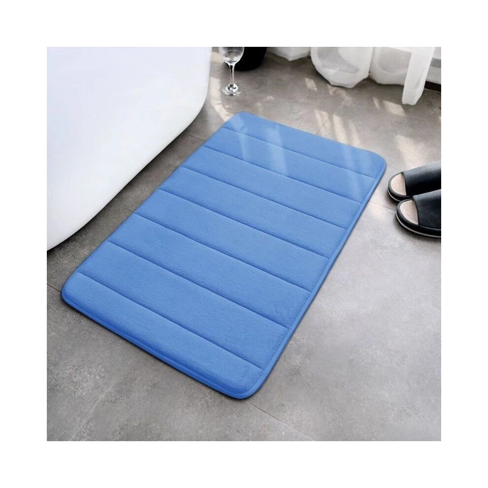 (Royal Blue, 40*60cm) Coral Fleece Ground Mats Bathroom Rug Non Slip Dirt Resistant Floor Mat Toilet