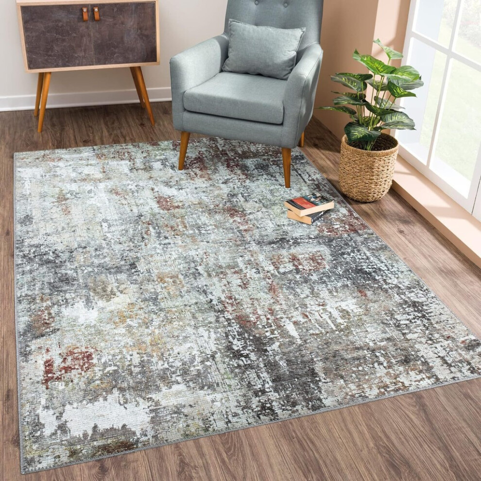(Gray Brown, 60x90cm) Line Pattern Living Room Carpet Anti Slip Sofa Coffee Bedroom Table Decoration-image-OPC-PHG7WSP-NEW