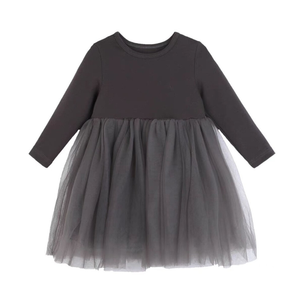 (Gray,100cm)Robe coréenne stylegirl manches longues avec motif maille pour printemps jeu automne
