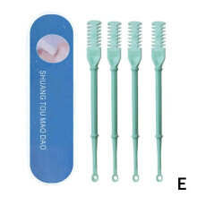 Cortador de vello nasal 2 en 1, 4 unidades, herramienta manual de depilación de fosas nasales de doble cara.