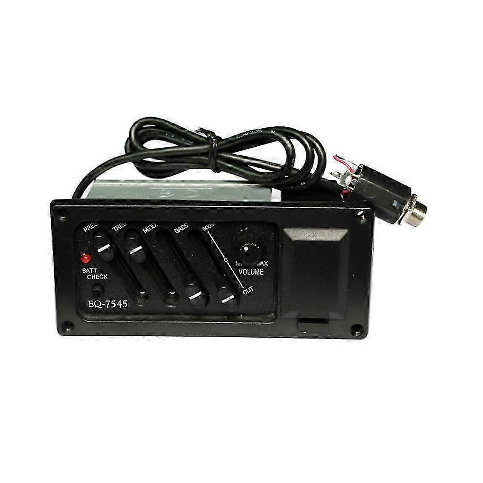 Kikidex (As Show, One Size) Professional 4 Band Acoustic Guitar Preamp Amplifier Eq-7545 Piezo Pickup 6.5Mm Output Acoustic Gui