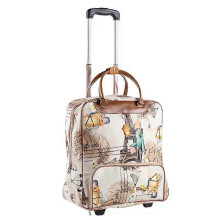 (22, as the picture5) Weekend Bag Women Trolley Luggage Rolling Suitcase Brand Casual Stripes Rolling Case Travel Bag On Wheels Carry Ons Suitcase