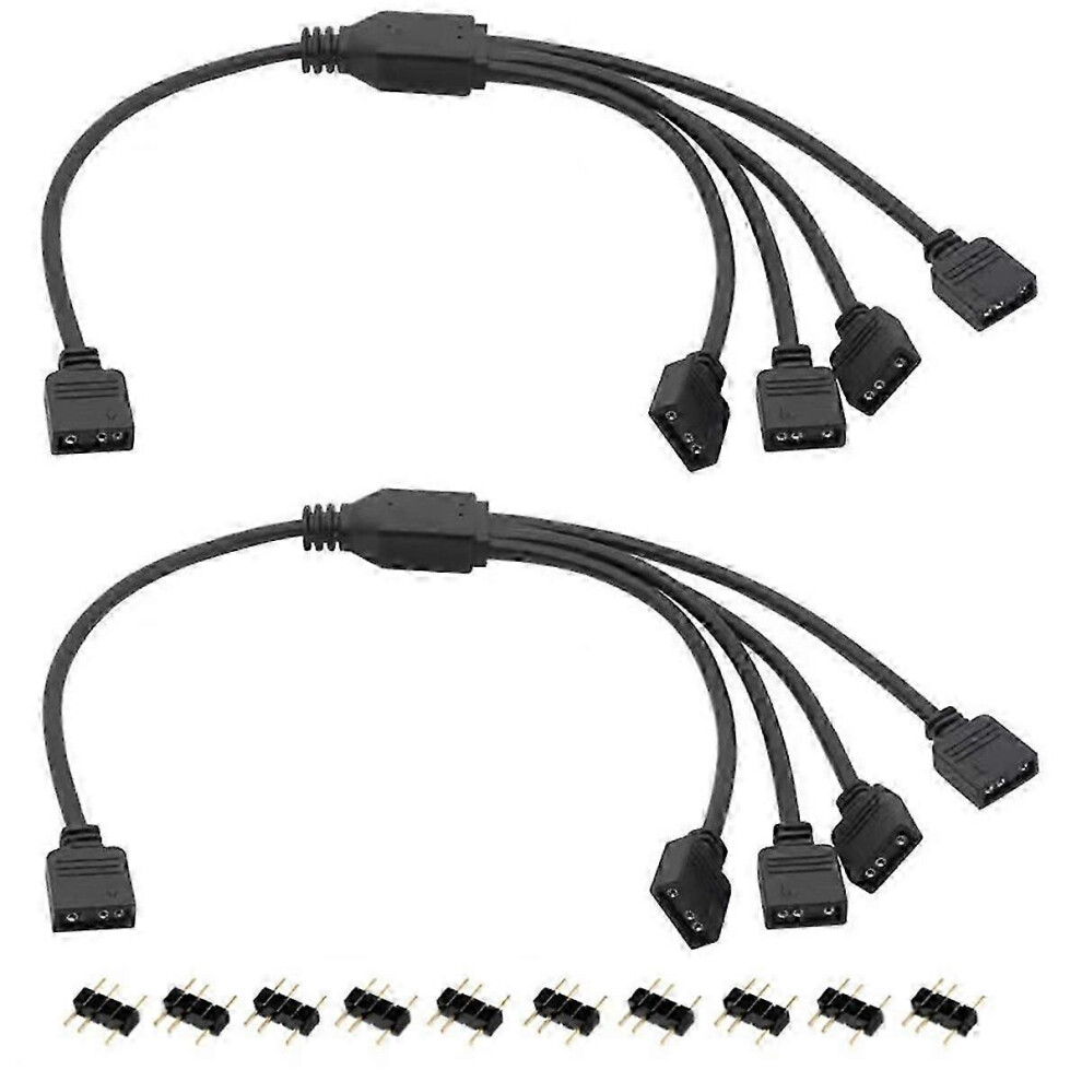 Photos - Cable (video, audio, USB) Kikidex  2Pcs ARGB Splitter Cable, 1-to-4 Female to Female 5V 3 Pin Addressable RGB Splitter Extension Cable (As show, One size)