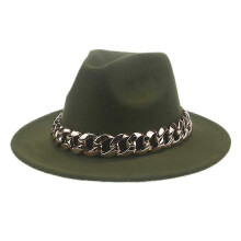 (Beige, One size) Women Hat Luxury Wide Brim Thick Gold Chain Fascinator Beige Hats For Men Women Panama Cowboy Hat Fedora Hats Sombrero Hombre