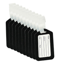 (As show, One size) 10pcs Luggage Tags Suitcase Label Bag Travel Accessories Black