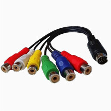 (As show, One size) 10 Pin S-Video to Female RGB 6 10 Pin Din S-Video Male Component Cable 30cm compatible with PC HDTV RGB Component Cable 30cm