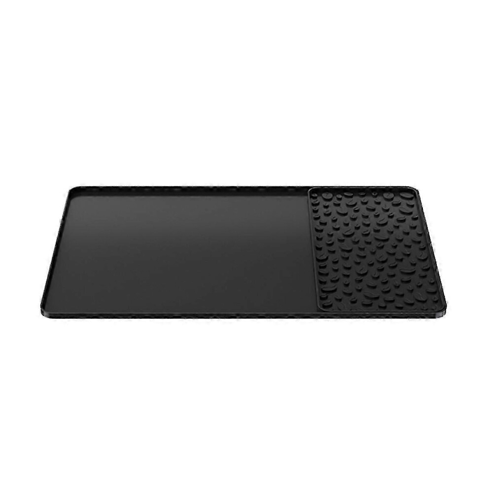 Kikidex (As Show, One Size) Silicone Coffee Mat 15.75X23.6inch Coffee Bar Mat With Detachable Dish Drying Mat Raised Spill Proo