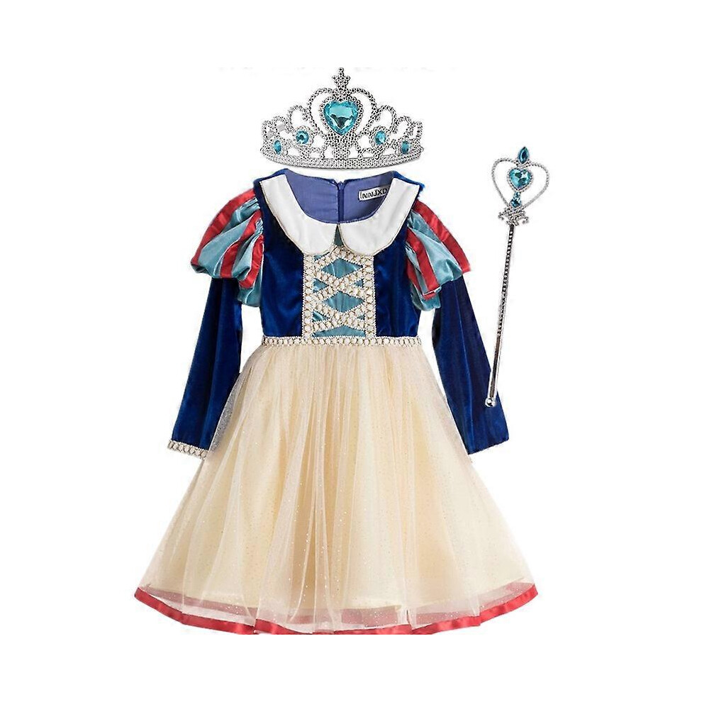 Photos - Fancy Dress Kikidex  Costumes For Girls  Robe Princesse Dress Girls Long Sleeve Children Clothing  Up Snow Queen Fi  2023(9T, Dress--7)