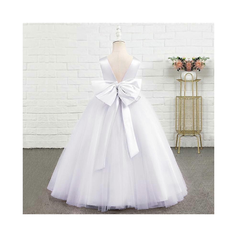 (8T, Dress-3) Teenage Girls White First Commuion Dress Big Bow Long Princess Ball Gown Formal Wedding Party Flower Girl Dress Gala Kids Gown-image-OPC-PHG8D98-NEW