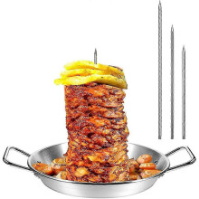 (As show, One size) Stainless Steel Stand Vertical Skewer Grill Removable 10inch