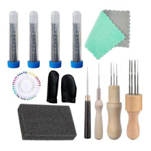 (As show, One size) 128 PCS Needle Felting Kit, 4 Sizes Felting Needles, Needle Felting Tools Wool Felting Supplies Kit