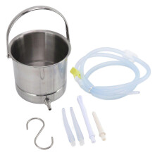 (As show, One size) Enema Bucket Kit Silicone Household 1.6L Bucket Hose Nozzles with Storage Bag For Colonic Hydrotherapy Enemas