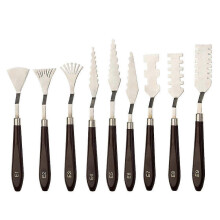 (As show, One size) 9PCS Professional Stainless Steel Palette Scraper Set Spatula Palette Knife Painting Mixing Scraper Set