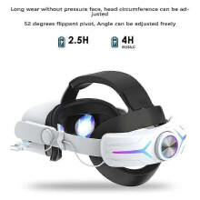 (As show, One size) Head Strap with 8000Mah Battery compatible with Oculus Quest 2 Extend Playtime Adjustable Elite Strap VR Replace