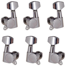 (As show, One size) Guitar Tuning Pegs Tuner Machine Heads 3R3L Tuning Peg compatible withAcoustic Electric Guitar,Silver